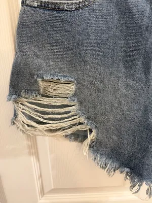 Sincerely Jules Distressed Light Blue Jean Shorts thumbnail 3