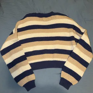 Hollister Navy and Beige Striped Sweater thumbnail 3