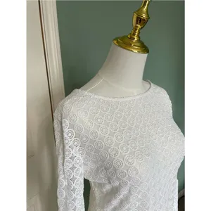 Vici Crochet Unlined Long Sleeve Maxi Dress Size S White Bridal Honeymoon thumbnail 2