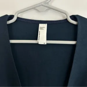 American Apparel Dark Blue Deep V-neck Long Sleeve Mini Fit & Flare Dress XS thumbnail 4
