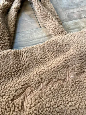 PINK Victoria's Secret Teddy Sherpa Tote in Camel Brown thumbnail 2