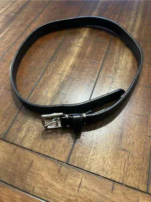 Women’s Coach Black Genuine Leather Belt Horsebit Buckle Silver Tone Approx. 35” thumbnail 4