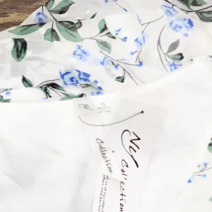 NWT Ny Collection Petite Short Sleeve High Low Hem Chiffon Dress Blue Floral PL thumbnail 6