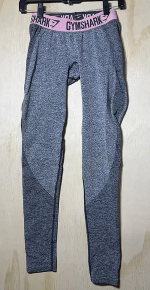 Gymshark Dry Seamless Leggings‎ Women's Small Gray Pink Athletic Workout thumbnail 1