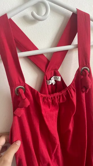 Red Linen Dress thumbnail 3