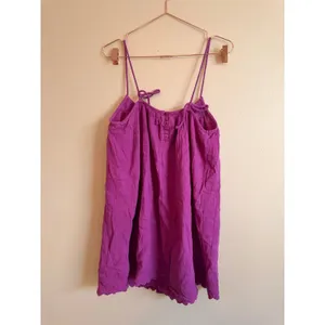 Gap Swing Dress Size S Purple Cattelya Orchid‎ Cotton Gauze Embroidered Boho thumbnail 10