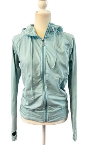 Alo Yoga CoolFit Zip Jacket Hoodie in Mood Boosting Blue Size Small Athleisure thumbnail 1