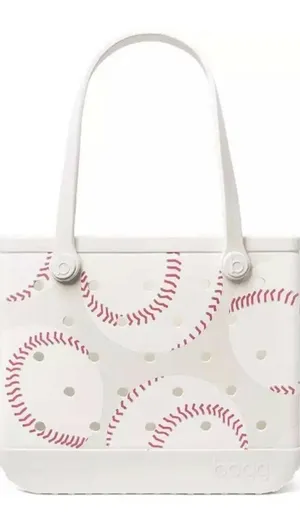 NWT Bogg Bag Bitty MVP Baseball Tote White Red Washable Sports Bag thumbnail 1
