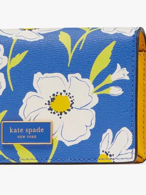 Kate Spade Katy Sunshine Floral Textured Leather Small Bifold Snap Wallet NWT thumbnail 3