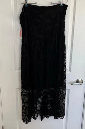 Altar'd State Arula Black Strapless Lace Midi Dress Plus Size B / 2X NWT thumbnail 6