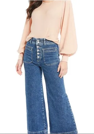 Free People Billie Puff Sleeve Top Blush XS thumbnail 1