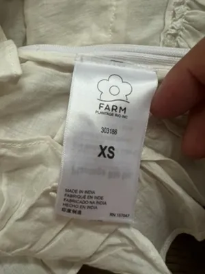 Farm Rio White Ruffled Crop Top XS thumbnail 13