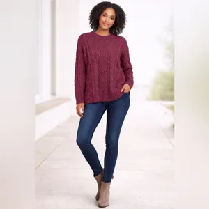 Paris Sport Club Mohair Cable knit Sweater Berry Cottagecore SZ M 90’s Y2K thumbnail 6