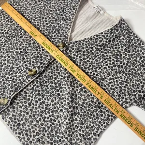 Madewell women's cropped ditsy floral ivory black sweater cardigan sz S 3 button thumbnail 7