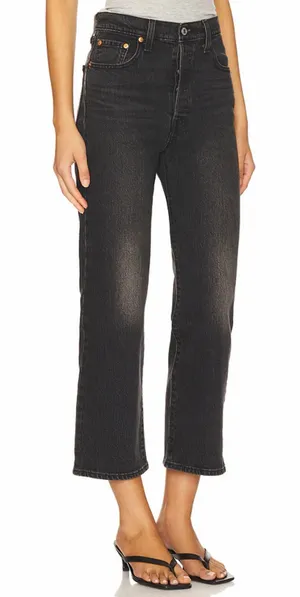 Levi’s Black Ribcage Straight Ankle Jeans thumbnail 1