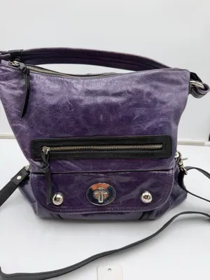 Vintage Tano Handbags 4015 Purple Leather Hobo Shoulder Crossbody Bag thumbnail 2
