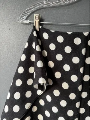 Black and White Polka Dot Shawl with Fringe thumbnail 5