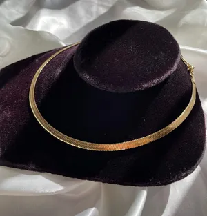 NEW 18K Gold Plated (5mm) Herringbone Flat Chain Necklace thumbnail 4