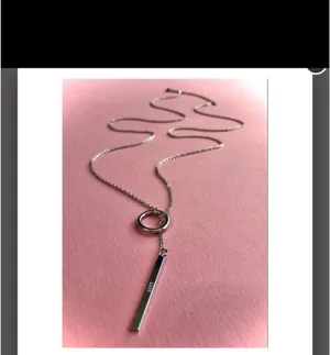 Urban outfitters silver bar circle necklace thumbnail 4