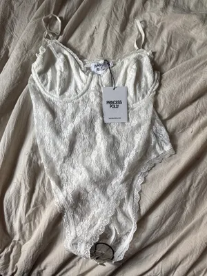 Princess Polly white lace bodysuit thumbnail 1