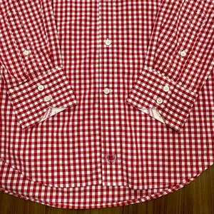 Thomas Dean Collegiate Arkansas Razorbacks Shirt Mens Medium Red Gingham Button thumbnail 5