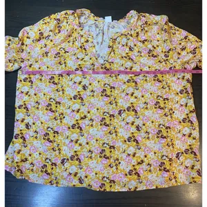 Gap Cottage Peasant Blouse Top Women XL‎ Floral Ruffle Boho Bloomcore Flowy thumbnail 8