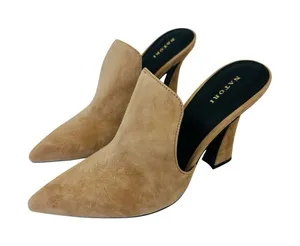 Natori Minh-Su Color Doe Kid‎ Suede Women's Pointed Toe Heel Mule Size 9M NWB thumbnail 1