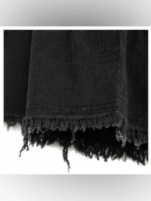 Umgee Black Ruffle Sleeve Tiered Cotton Mini Dress Size 10 Raw Hem thumbnail 4
