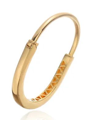 Eternal Chic Lock Design Signature Bangle Gold thumbnail 1