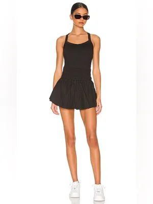 Free People FP Movement Way Home Sleeveless Cross Back Skortsie Black XS thumbnail 2