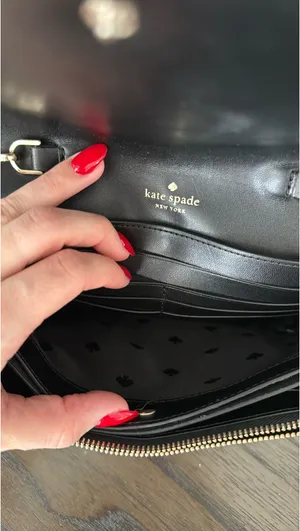 Kate Spade Purse Crossbody Black Leather thumbnail 2