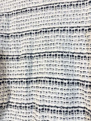 NWT Loft Blue White Stripe Tweed Textured Open Ribbed Cardigan Size S thumbnail 5
