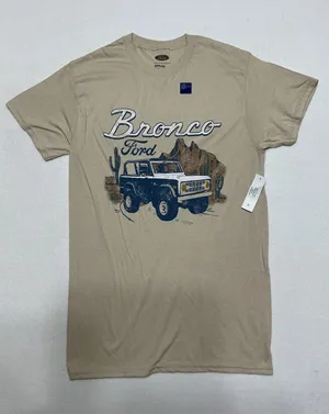 Ford Bronco T Shirt Mens Small Cream Graphic Desert 4x4 Truck Tee NWT MB2FRD1030 thumbnail 1