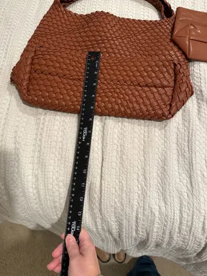 Vegan Leather Hand-Woven Tote Handbag thumbnail 5