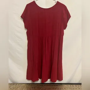 Altar’d State Sun Dyed Distressed Red‎ Babydoll Mini Dress Size Large thumbnail 5