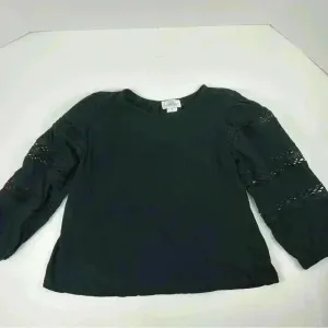 Linda Leal Women's Black Peasant Blouse‎ Long Sleeve Size S thumbnail 6