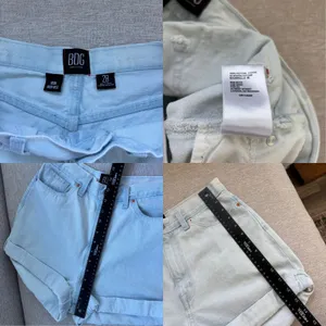 BDG Mom High Rise Denim Shorts Size 28 Light Wash Rolled Cuff Urban Outfitters thumbnail 4