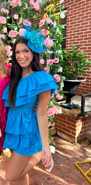 Coco Lily Blue Ruffle Romper thumbnail 3
