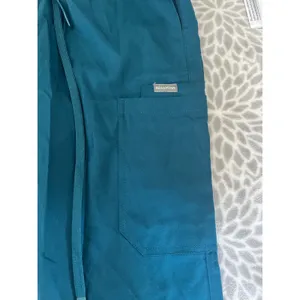 Teal Blue Jogger‎ Scrub Pants sz XS High Waisted Cargo Pocket Pull On Athleisure thumbnail 8