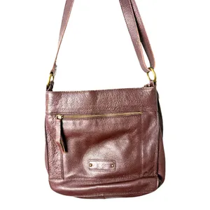 Lucky Brand Burgundy Leather Studded Boho Bohemian Western Crossbody Bag thumbnail 3
