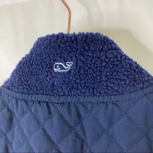 Vineyard Vines Navy Blue Fleece Winter Vest Quilted Polyester Womens X-Small thumbnail 7
