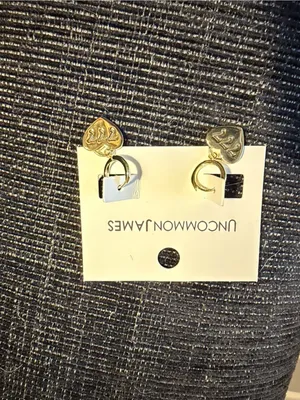 Uncommon James Gold Heart Lucky 7 Huggie Hoop Earrings thumbnail 2