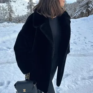 Zara NWT collared button front faux fur jacket coat thumbnail 2