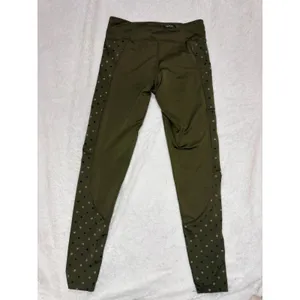 Nike Dri Fit Running Tights Womens Large Olive Green High Rise Reflective size S thumbnail 3