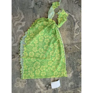 Kulani Kinis Mini Mesh Sarong - Lime Green Floral Cover-up Sarong Sz S NWT thumbnail 3