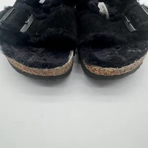 Birkenstock Arizona Shearling Lined Black Suede Fur Slide Sandals EU 38 US 7 7.5 thumbnail 6