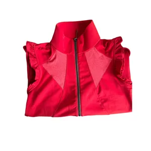 SwingDish Golf Vest Small Red Fleece Lined Ruffle Sleeve Full Zip USA Made NWOT thumbnail 10