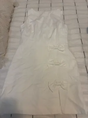 Amazon White Bow Slit Dress thumbnail 1