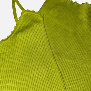 Urban Outfitters Lime Green Knit Sweater Bodycon Midi Dress w/ Spaghetti Straps thumbnail 3