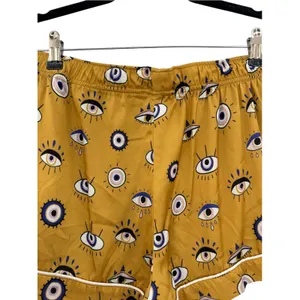 Averie Amara Evil Eye Satin Short Pajama Set Bronze Gold Size Medium thumbnail 16